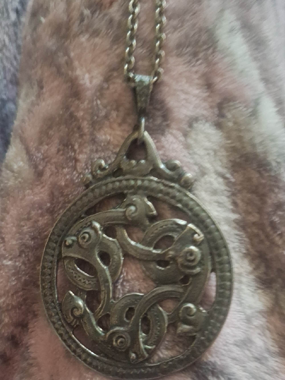 Pewter Color-Tone Matte FinishCeltic Knot Round Pendant Necklace - Women Jewelry